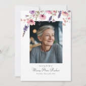 Wildflower "Celebration of Life" Photo Funeral Kaart (Voorkant)