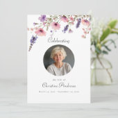 Wildflower Celebration of Life Uitnodiging voor be (Staand voorkant)