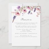 Wildflower Celebration of Life Uitnodiging voor be (Achterkant)