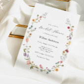 Wildflower Champagne bruids douche uitnodiging