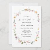 Wildflower Champagne Vrijgezellenfeest Kaart (Voorkant)