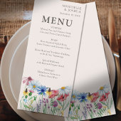 Wildflower Charm Country Floral Wedding Menu