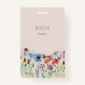 Wildflower Charm Land Bloemen Naam Badge (Voorkant)
