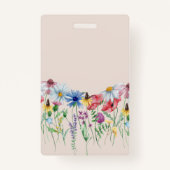 Wildflower Charm Land Bloemen Naam Badge (Achterkant)