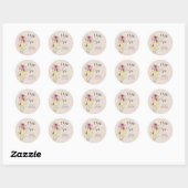 Wildflower Charm Miss naar Mrs Bruiloftsborrel Ronde Sticker (Vel)