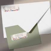 Wildflower Charm Rustic Floral Wedding Address Etiket