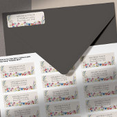 Wildflower Charm Rustic Floral Wedding Address Etiket