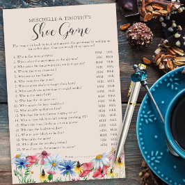 Wildflower Charm Wedding Couples Shower Game