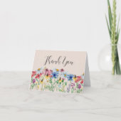 Wildflower charme rustieke huisje bloemen dank u bedankkaart (Voorkant)
