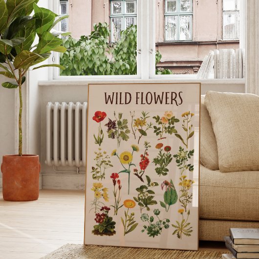 Wildflower Chart Wall Art Poster