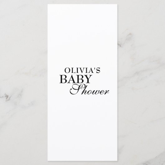 Wildflower Chic Bloemen Lush Boho Wit baby shower Menu (Achterkant)