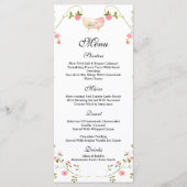 Wildflower Chic Bloemen Lush Boho Wit baby shower Menu (Voorkant)