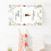 Wildflower Chic Bloemen Lush Boho Wit Foto Spandoek (Insitu)