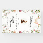 Wildflower Chic Bloemen Lush Boho Wit Foto Spandoek (Horizontaal)