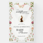 Wildflower Chic Bloemen Lush Boho Wit Foto Spandoek (Verticaal)