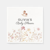 Wildflower Chic Floral Boho Baby shower papier Servet (Voorkant)