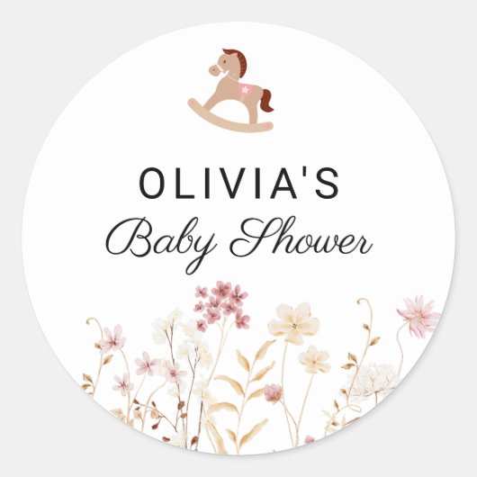 Wildflower Chic Floral Boho White Foto Welkom Ronde Sticker (Voorkant)