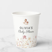 Wildflower Chic Floral Boho White Papieren Bekers (Achterkant)