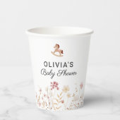 Wildflower Chic Floral Boho White Papieren Bekers (Voorkant)