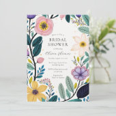 Wildflower Chic Vrijgezellenfeest Kaart (Staand voorkant)