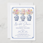 Wildflower Chinoiserie Ginger Jars Vrijgezellenfee Kaart (Voorkant)