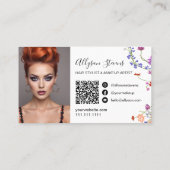Wildflower chique haar make-up foto initiaal qr co visitekaartje (Achterkant)