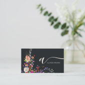 Wildflower chique haar make-up foto initiaal qr co visitekaartje (Staand voorkant)