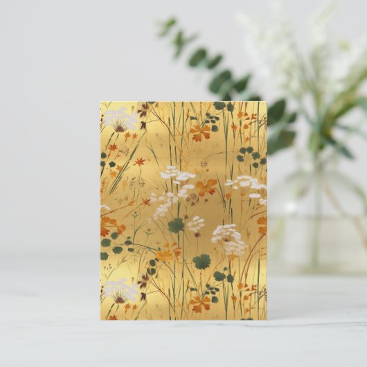 Wildflower Chiyogami Briefkaart (Staand voorkant)