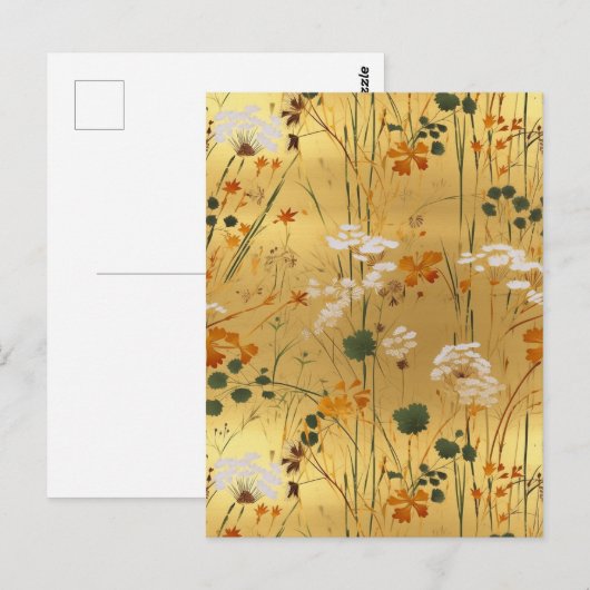 Wildflower Chiyogami Briefkaart (Voorkant / Achterkant)