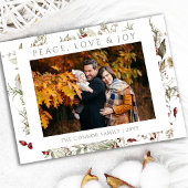 Wildflower Christmas Love Peace Joy Foto Feestdagenkaart