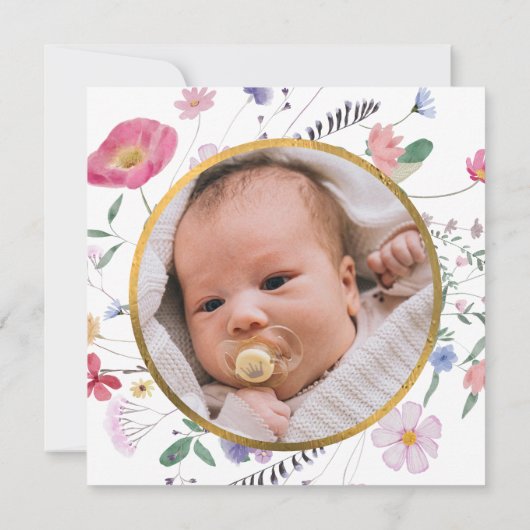 Wildflower Circle Baptism Dank je kaart (Achterkant)