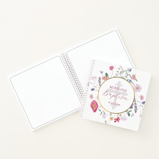Wildflower Circle Doop Gastenboek Notitieboek (Binnen)