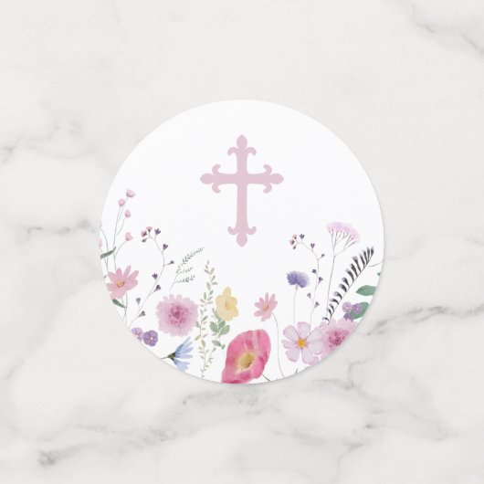 Wildflower Cirkel Dooptafel Confetti (Kleine voorkant)