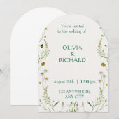 Wildflower classic floral Minimalist Invitations Kaart (Voorkant / Achterkant)