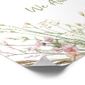 Wildflower Clothesline Baby shower Welkomstbord Poster (Hoek)