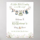 Wildflower Clothesline Baby shower Welkomstbord Poster (Voorkant)