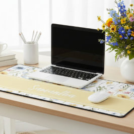 Wildflower Colorful Spring Floral  Desk Mat