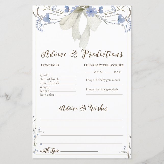 Wildflower Coquette Bow Advies & Voorspelling Kaar (Voorkant)