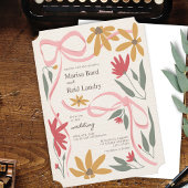 Wildflower Coquette bruiloft Kaart