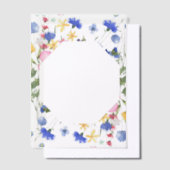 Wildflower Cornflower Blauw Hoesje Blad Vellum Uitnodigingen (Offset)