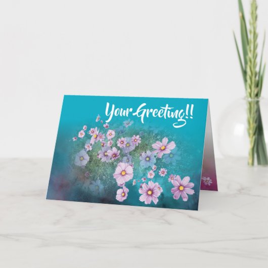 wildflower cosmos greeting card kaart (Voorkant)