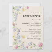 Wildflower Couples Baby Shower Uitnodiging (Voorkant)