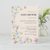 Wildflower Couples Baby Shower Uitnodiging (Staand voorkant)