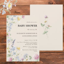 Wildflower Couples Baby Shower Uitnodiging