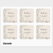 Wildflower Couples Baby Shower Vierkante Sticker (Vel)
