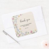 Wildflower Couples Baby Shower Vierkante Sticker (Envelop)