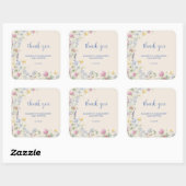 Wildflower Couples Baby Shower Vierkante Sticker (Vel)