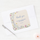 Wildflower Couples Baby Shower Vierkante Sticker (Envelop)
