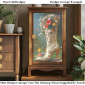  Wildflower Cowgirl Boot DG1L Decoupage Tissuepapier