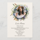 Wildflower Cowgirl Foto Rustieke Bloemen Quinceane Programmakaart (Voorkant)